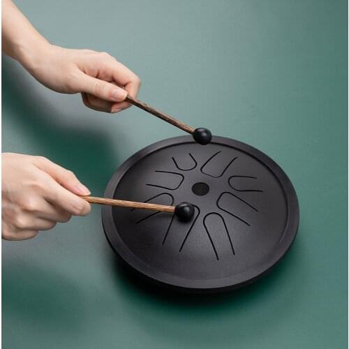 Hluru 6 Inch 8 Tones C/D Key Steel Tongue Drum Treble Supplement Drum Gift Box Musical Percussion Instrument Music Performances