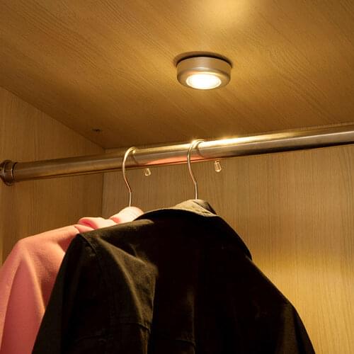 LED Puck Lights Touch Switch Under Cabinet Light Stepless Dimming For Kitchen Home Living Room Wardrobe Lights