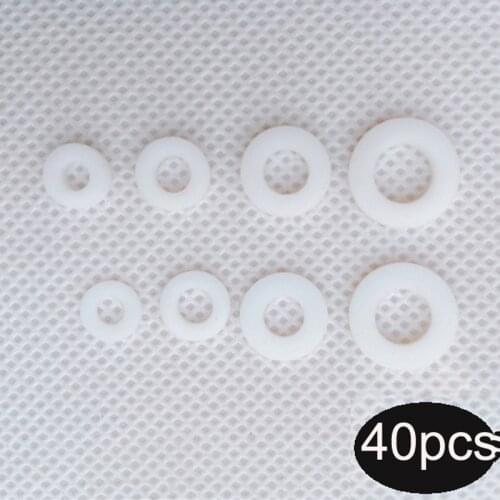 40PCS PTFE Gaskets Wear-resistant Washer 0.5-2mm Thinken Gasket Sealing Ring Used for Model Boat 2/3/3.17/4/4.76/6.35mm Shaft