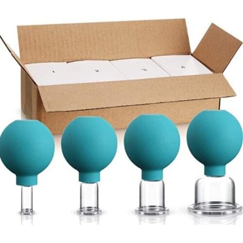Vacuum Apatatus Cupping and Scrapping Massage Cupping De Ventosas Set of 4 Cups Ready To Ship