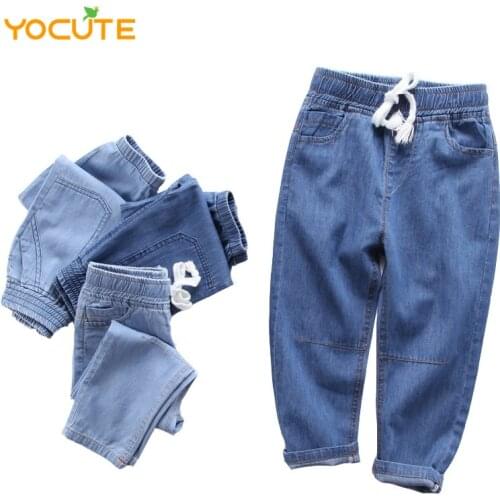 Yocute 2021 Spring Summer Childrens Anti Mosquito Pants Thin Kids Pants Boys Girls Cotton Thin Jeans Baby Pants For 2-6 Years