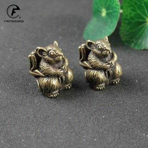 Vintage Copper BIG Mouse Small Corn Figurines Miniatures Desktop Toy Ornament Home Decoration Accessories Antique Bronze Crafts
