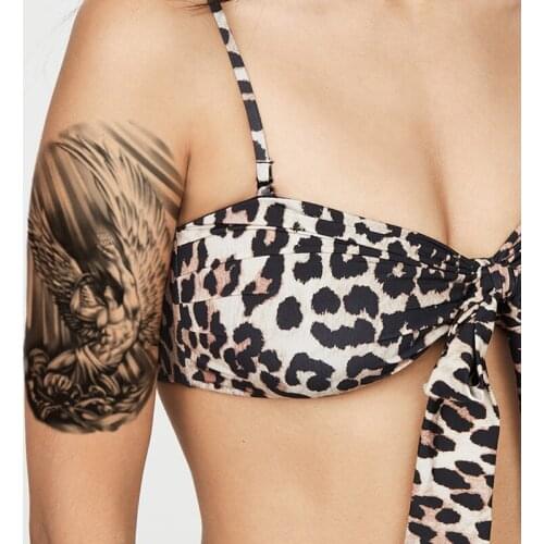 Temporary Tattoo Sticker Black Angel Demon Wings Feathers Line Totem Fake Tattoos Waterproof Tatoos Arm Large Size for Women Men