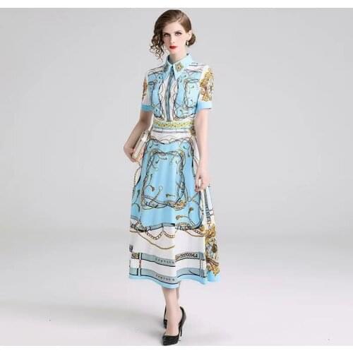 Wenfly Women Maxi Dress Turn-down Collar Button Short Sleeve Summer New Printing Vintage Bohemian Femme Plus Size Long Dresses