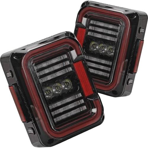 European/US Version 30W black/smoke led rear tail light brake light for Jeep JK