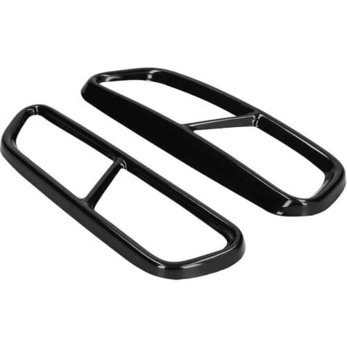 Tail Pipe Frame Gloss Black Quad Exhaust Tip Cover for Car