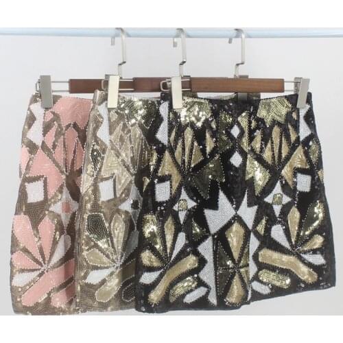 Womens Fashion Party Skirts 2020 Spring Summer New Arrival Heavy Sequins All-match Basic Skirt Women Streetwear Harajuku