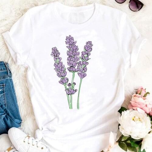 Women Summer Flower Sweet Printing 2021 Clothing Cartoon Female Tshirts Fashion Clothes Graphic T Top Lady Print Tee T-Shirt