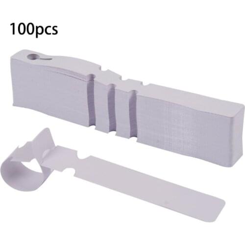 100 Pcs White Plastic Plant Tree Tags Nursery Garden Lables 2x20cm Wrap Around Hanging Tags Nursery Garden Stakes Large Writing