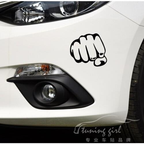 17CM*15CM Fist Pattern Car Stickers Funny Creative Decoration Decals For Windshield Computer Vinyls Auto Tuning Styling D10