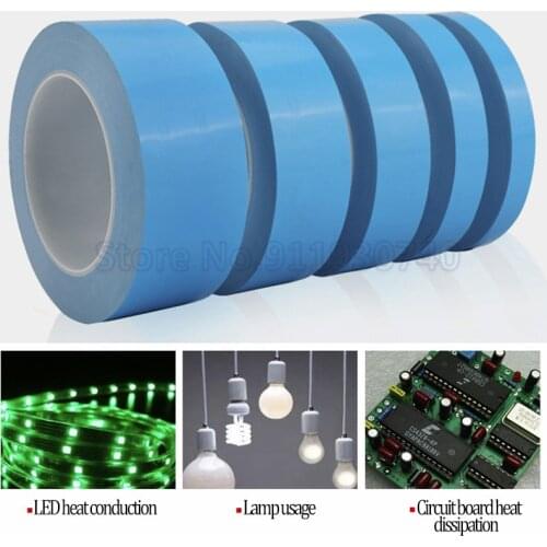 50 Meter/Roll 10mm Width Transfer Heat Tape Double Side Thermal Conductive Adhesive Tape for Chip PCB LED Strip Heatsink