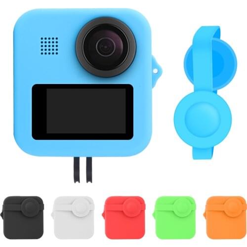 For GoPro Accessories Hero 8 Max Sport Camera Silicone Case Protective Housing Cover Skin+lens Gel Anti-scratch Shell