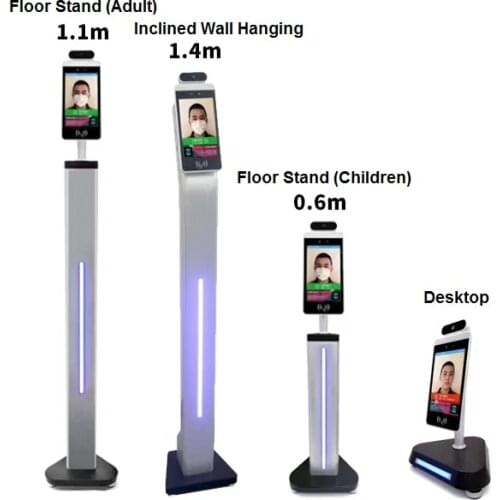 Smart AI Technology Non Contact Infrared Sensor Face Recognition Temperature Checking Kiosk