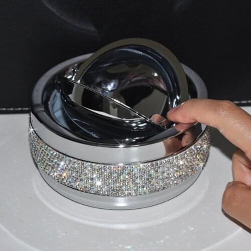 Bling Ashtray Home Smoke Tray with Rhinestones Stainless Steel Smoking Accessories for Weed Cute for Girls Cigar Ashtray Cool