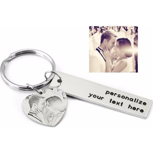 Personalized Photo Keychain,Engraved Any Photo&Text Key Chain,Custom Picture Keychain,Valentines Gift,Gift for Boyfriend Husband