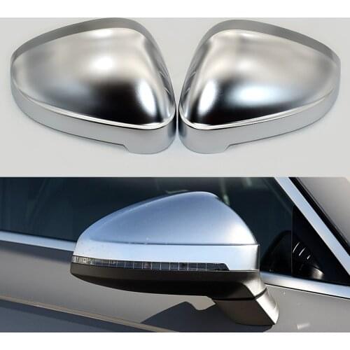 For Audi 2017 A4 A5 B9 allroad Quattro S4 S5 Side Wing Mirror Caps fit Audi Mirror Covers Silver Matte Chrome 2017 2018
