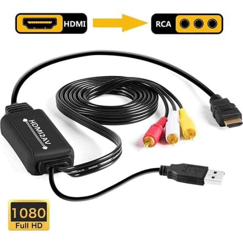 HDMI-compatible to RCA converter adapter cable AV Video Converter Suitable For Personal Or Home Connect DVD Cable Box