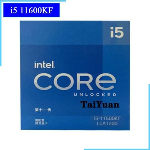 Intel Core i5-11600KF i5 11600KF 3.9 GHz Six-Core Twelve-Thread CPU Processor 125W LGA 1200 Need H410 B560 Z590 Motherboard