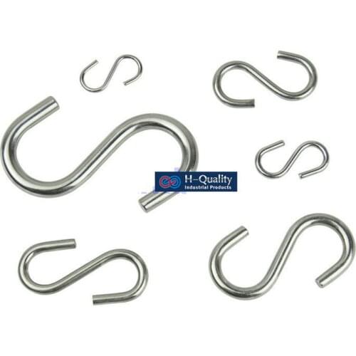 HQ M2-M10 Stainless Steel S Hooks S Shaped Hook Kitchen Hanging Storage Holders Bathroom Multi-function S Hanging Hooks