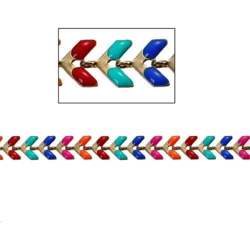 Copper Enamel Spiky Chains Findings Gold Color For DIY Earring Bracelet Jewelry Making 7x6mm(, 1 Piece(Approx 0.5 M/Piece)