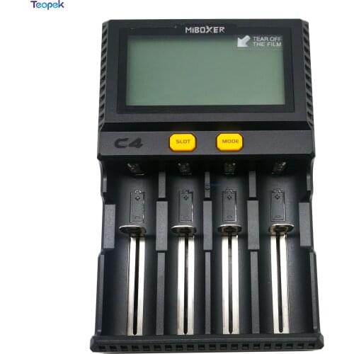 Miboxer C4 LCD Battery Charger for Li-ion/IMR/INR/ICR/LiFePO4 18650 14500 26650 AAA 3.7 1.2V 1.5V Batteries PK VC4