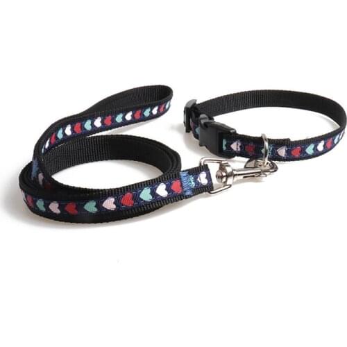 15PCS / LOT New Nylon Rope Nylon Dog Collar Pet Dog Leash Personalized Printing Traction Rope