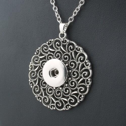 Bohemian choker necklace long 18mm snap button necklaces & pendants fashion statement necklaces for women jewelry