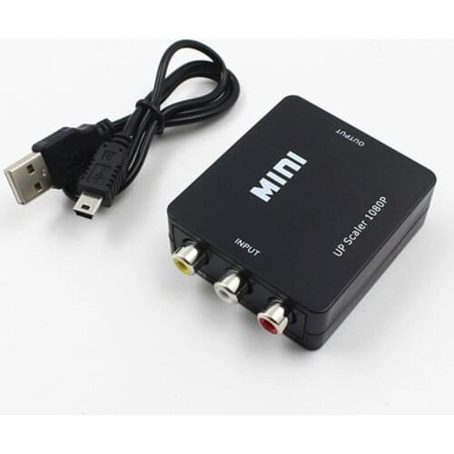 Av To Hdmi Hd Converter Av2Hdmi Composite Av Cvbs 3Rca To Hdmi 1080P Converter Adapter Video Upscaler Hd