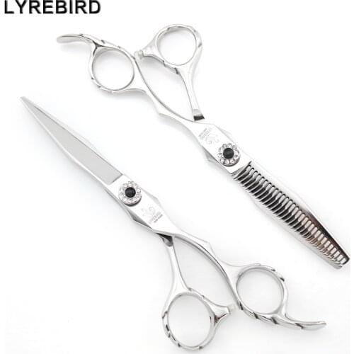 Professional hair scissors 6 Inch Japan Hair Cutting shear Hair Thinning Scissors Anti slip handle Lyrebird HIGH CLASS NEW