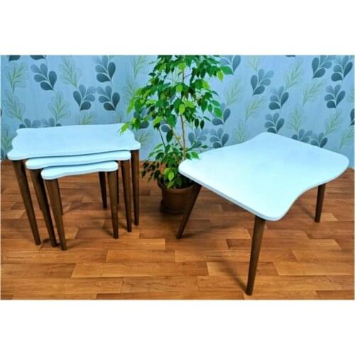 Modern 'flora Serisi'' 3'lü Zigon And Medium Coffee table Pad coffe table