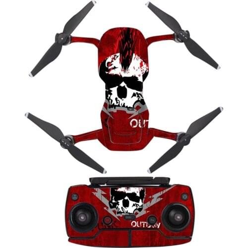 Cool Skull Style Decal Skin Sticker For DJI Mavic Air Drone + Remote Controller + 3 Batteries Protection Film Cover A0146