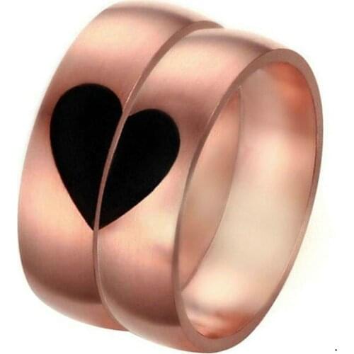 Forever Love Promise Heart Wedding Rings for Women Men Rose Gold Couple Engagement Jewelry Accessories Anillos Mujer YB368