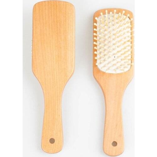 Air Comb Brush Wood Square Hair Air Comb Spa Massage Antistatic Wooden Professional Hair Styling Comb Curls Wavy Hair Care New