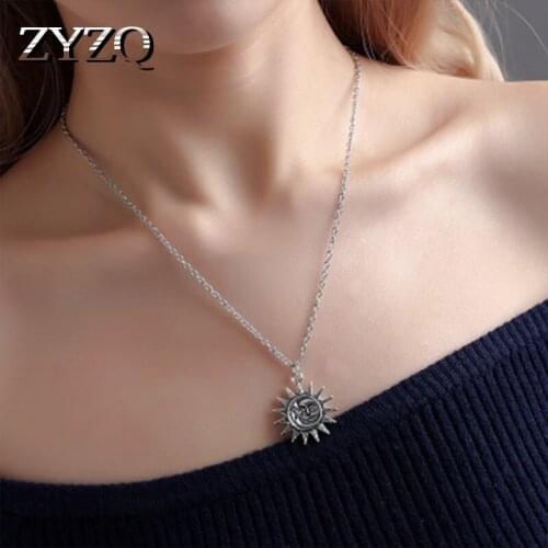 ZYZQ Simple Vintage Sun&Moon Design Design With Geometric Pattern Design Anniversary Gift Factory Direct Selling Accessories