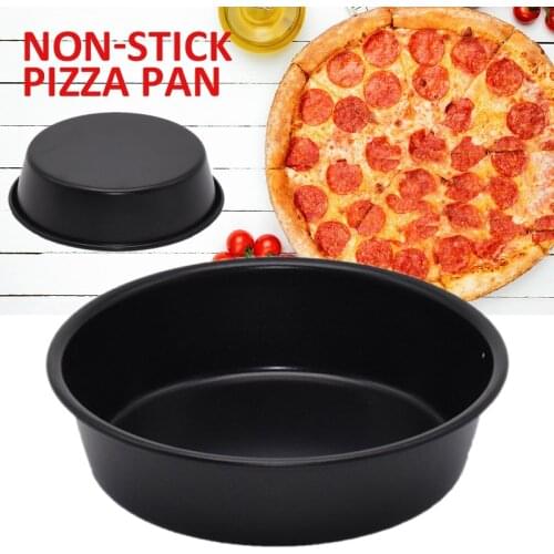 1pc 5inch Carbon Steel Pizza Pan Plate Dish Tray Mold Durable Bakeware Kitchen Baking Tool Mould Pan for Pizza Cake Bread