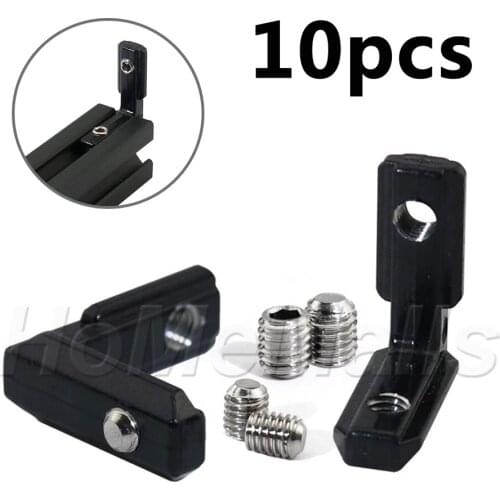 10pcs Aluminum Corner Joint Brackets Black Connector Fasteners With Screws For Aluminum Extrusion Profile 2020s 3030s 4040s