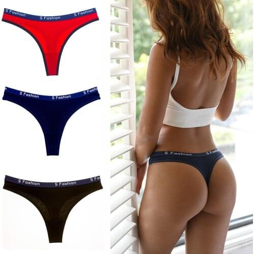 3Pcs/lot Sexy Women Fashion G-string Thongs Underwear Seamless Cotton Panties Low Waist Female Soft Bikini Lady Intimates tanga