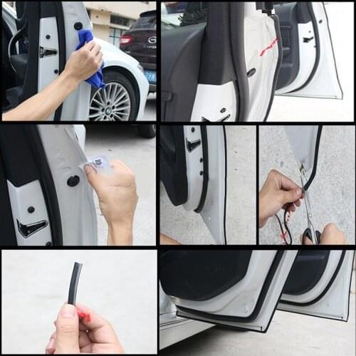 5M Black Door Edge Scratch Protector Molding Rubber Anti-collision Strip Trim Sticker