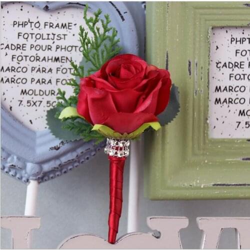 6Pcs New style red pink white rose corsage flowers wedding supplies banquet party business meeting celebration corsage flowers