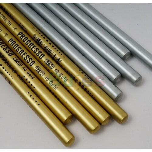 Koh-i-Noor Colored Pencil, No Wood Pencil, Oily Colored Lead,8750 Gold/Silver,Artist Quality, Drawing Pencil,CS(Origin)