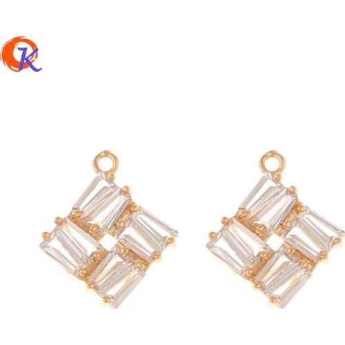 Cordial Design 40Pcs 17*20MM Jewelry Accessories/Pendant/Hand Made/Square Shape/DIY Jewelry Making/Earring Findings/CZ Charms