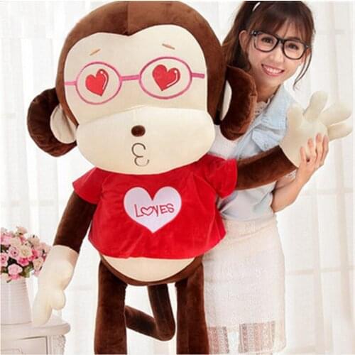 Fancytrader Giant Pop Anime Monkey Plush Toys 120cm Big Stuffed Soft Animals Monkey Doll for Children