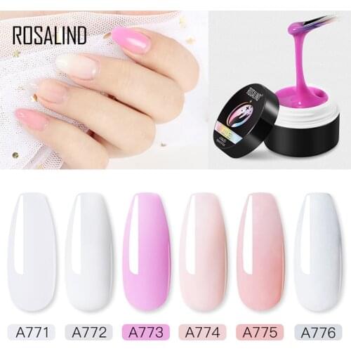 ROSALIND 15ML Builder Gel Nail Polish Clear Nail Gel Varnishes For Nail Art Designed Soak off Semi Permanent UV Lamp Gel