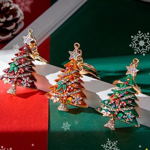 Metal Christmas Tree Key Chain & Key Ring For Christmas Decoration Pendant For New Year Gift