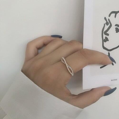 Fashion Simulated-pearls Open CZ Wedding Rings Jewelry