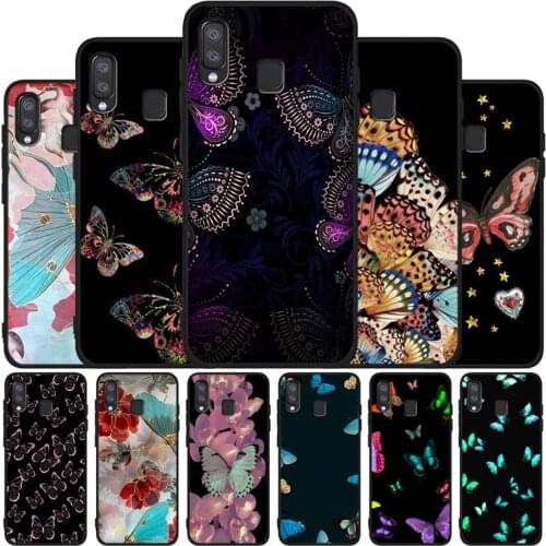 Butterfly Soft Case For Samsung A10 A30 A40 A50 A70 M10 M20 M30S M40 A01 A21 A31 A51 A71 A20E black Case