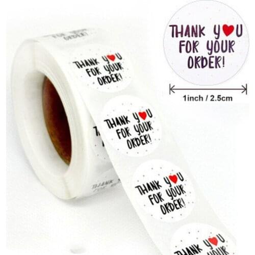 120 Pcs 25mm Thank You for Your Order Stickers Labels for Envelope Sealing for Small Business Decor Sticker Stationery Supply