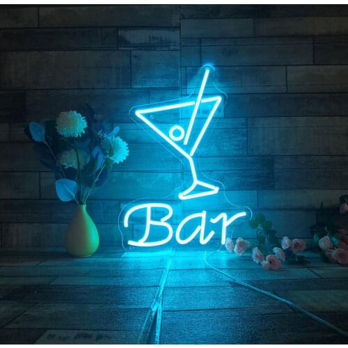 'BAR' LED NEON SIGN For Bar Clear Acrylic Led Light Sign Club Room Wall Art Holiday Party Decor