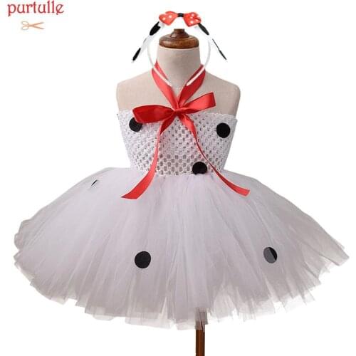 Girls Pure White Dalmatian Dog Tutu Dress Baby Girl Birthday Party Dresses Kids Halloween Animal Costume Photo Props Newborn-12Y