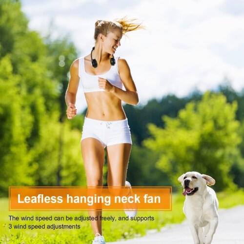 Durable Hands-free Neck Band Hanging Fan Multi-functional Practical USB Rechargeable Mini Air Cooler Bladeless Fan